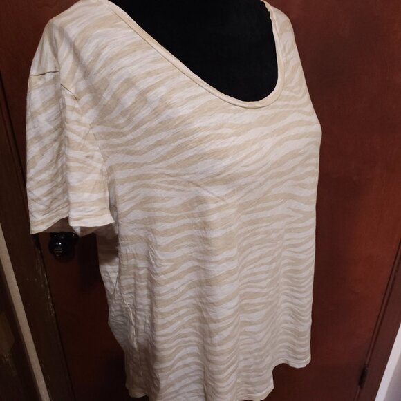 LOFT Ann Taylor Women's Tiger Print Wedge Tee Shirt Size XL - Picture 8 of 11